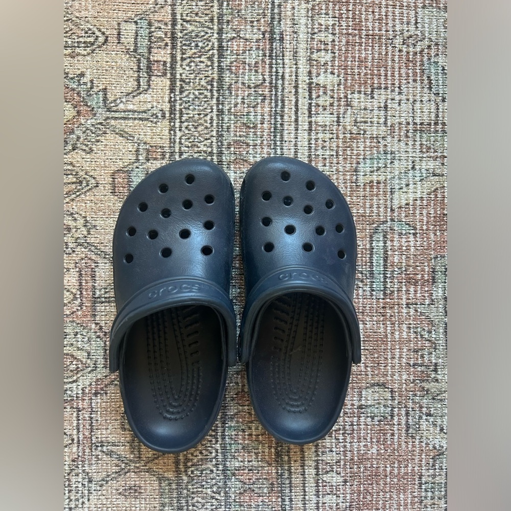Navy blue crocs. Great condition.